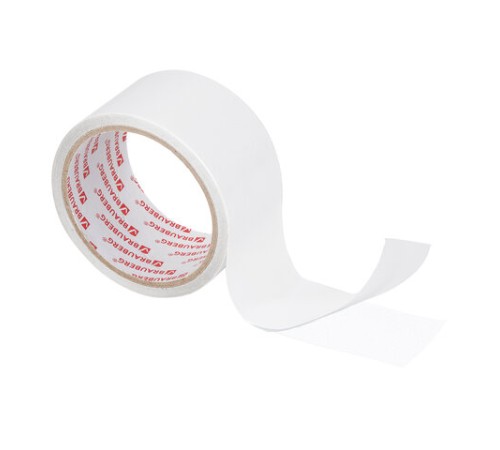 Клейкая двухсторонняя лента 50 мм х 8 м, ПОЛИПРОПИЛЕНОВАЯ ОСНОВА, 90 мкм, BRAUBERG, 600481