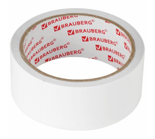 Клейкая двухсторонняя лента 38 мм х 8 м, ПОЛИПРОПИЛЕНОВАЯ ОСНОВА, 90 мкм, BRAUBERG, 600483