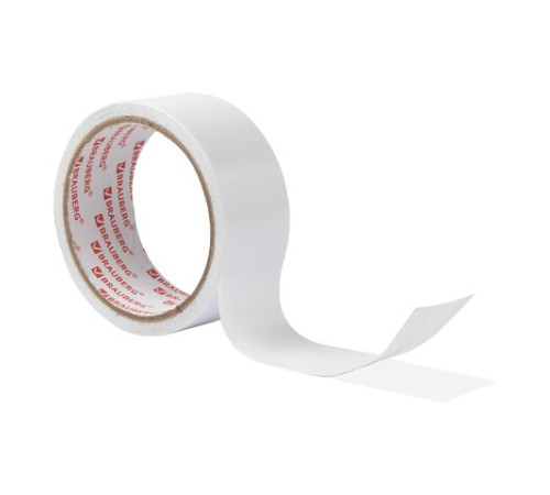 Клейкая двухсторонняя лента 38 мм х 8 м, ПОЛИПРОПИЛЕНОВАЯ ОСНОВА, 90 мкм, BRAUBERG, 600483