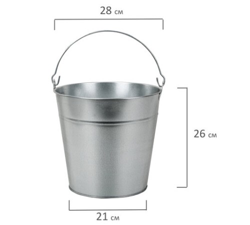 Ведро 12 л, без крышки, оцинкованное, 600562