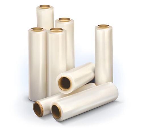 Стрейч-пленка для ручной упаковки 50 см х 128 м, 17 мкм, 1 кг - нетто, ПЕРВИЧНОЕ СЫРЬЕ, растяжение 300%