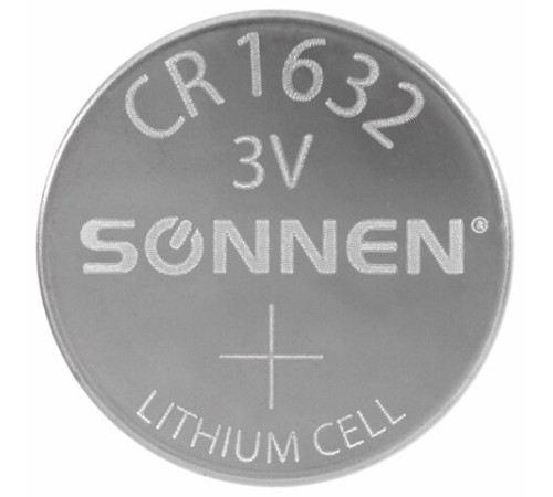 Батарейка литиевая SONNEN Lithium CR1632, "таблетка, дисковая, кнопочная", 1 шт., блистер, 457138