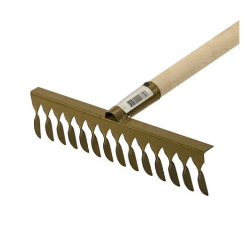 Грабли классические витые, 14 зубьев, ширина 40 см, деревянный черенок 120 см, КМ000876