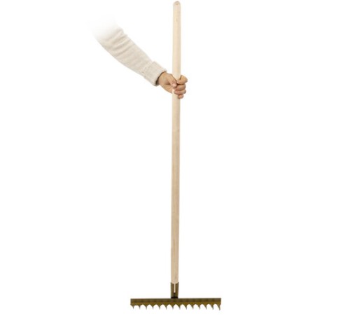 Грабли классические витые, 14 зубьев, ширина 40 см, деревянный черенок 120 см, КМ000876
