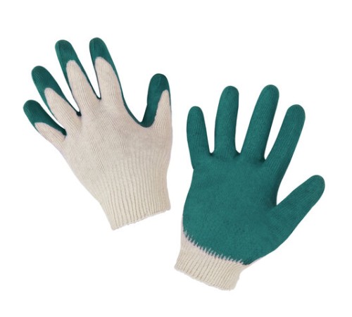 Перчатки хлопчатобумажные, износостойкие ОДИНАРНЫЙ латексный облив, 13 класс, КОМПЛЕКТ 5 ПАР, LAIMA ЛЮКС, 600802