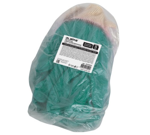 Перчатки хлопчатобумажные, износостойкие ОДИНАРНЫЙ латексный облив, 13 класс, КОМПЛЕКТ 5 ПАР, LAIMA ЛЮКС, 600802