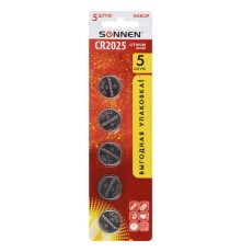 Батарейки литиевые SONNEN Lithium CR2025, 
