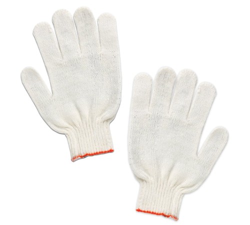 Перчатки хлопчатобумажные, КОМПЛЕКТ 5 ПАР, 7,5 класс, 36-38 г, 166 текс, БЕЗ ПВХ, LAIMA 