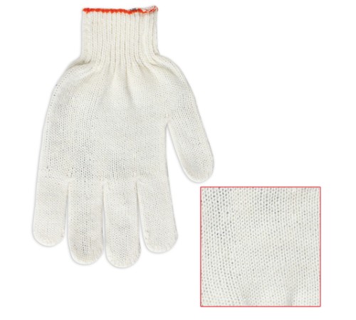 Перчатки хлопчатобумажные, КОМПЛЕКТ 5 ПАР, 7,5 класс, 36-38 г, 166 текс, БЕЗ ПВХ, LAIMA 