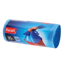 Мешки для мусора, 35 л, с ушками, синие, рулон 30 шт., ПНД, 10,5 мкм, 50х64 см, PACLAN 