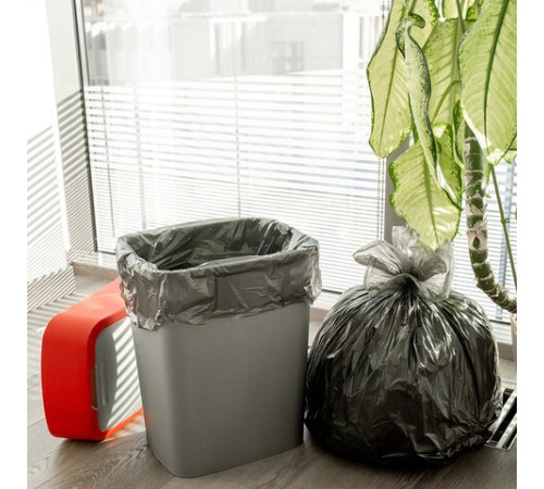 Мешки для мусора 60 л, черные, в рулоне 20 шт., ПНД, 7,4 мкм, 60х72 см, PACLAN 