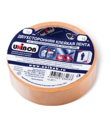 Клейкая двухсторонняя лента 25 мм х 10 м, ПОЛИПРОПИЛЕНОВАЯ ОСНОВА, UNIBOB, 38915