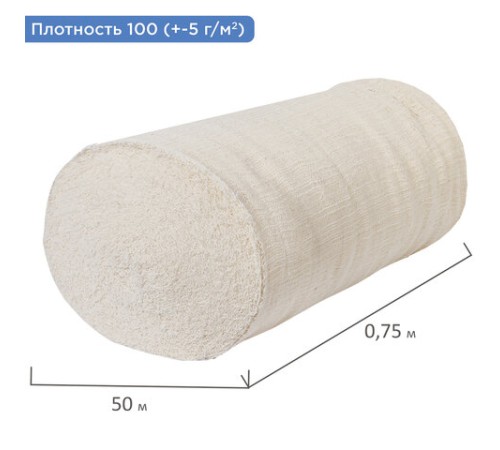 Полотно нитепрошивное (НЕТКОЛ), Узбекистан, рулон 0,75х50 м, 100 (±5) г/м2, в пакете, LAIMA, 600931