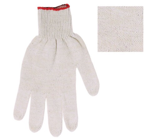 Перчатки хлопчатобумажные, КОМПЛЕКТ 300 ПАР, 7,5 класс, 46-48 г, 166 текс, ПВХ точка, LAIMA СТАНДАРТ, БЕЛЫЕ, 600994