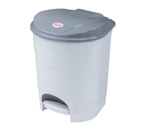 Ведро мусорное с КРЫШКОЙ и ПЕДАЛЬЮ 11 литров, 33х26х27 см, серое, IDEA, М 2891, М2891