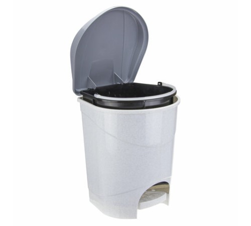 Ведро мусорное с КРЫШКОЙ и ПЕДАЛЬЮ 11 литров, 33х26х27 см, серое, IDEA, М 2891, М2891