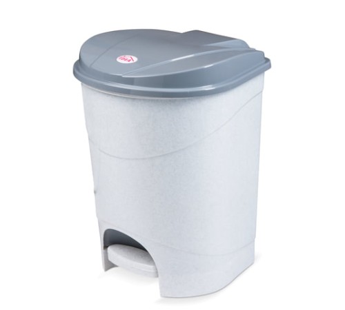 Ведро мусорное с КРЫШКОЙ и ПЕДАЛЬЮ 19 литров, 39х30,5х30,5 см, серое, IDEA, М2892