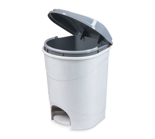 Ведро мусорное с КРЫШКОЙ и ПЕДАЛЬЮ 19 литров, 39х30,5х30,5 см, серое, IDEA, М2892