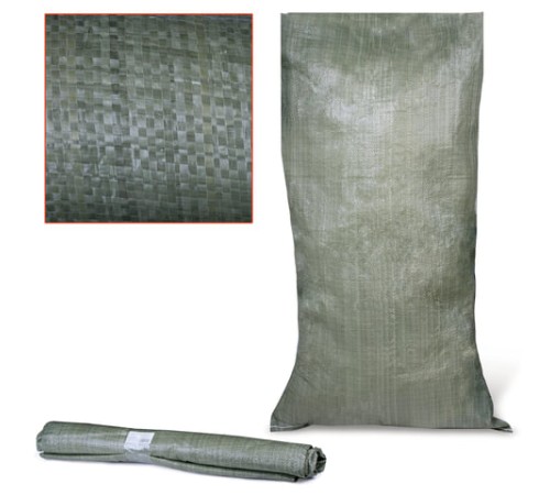 Мешки полипропиленовые до 50 кг, комплект 10 шт., 105х55 см, вес 52 г, вторичное сырье, зеленые, 601140