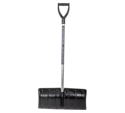 Лопата снеговая 60х30 см, пластиковая, алюминиевый черенок с V-ручкой 130 см, армирующая алюминиевая планка, № 14, №14