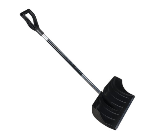 Лопата снеговая 60х30 см, пластиковая, алюминиевый черенок с V-ручкой 130 см, армирующая алюминиевая планка, № 14, №14