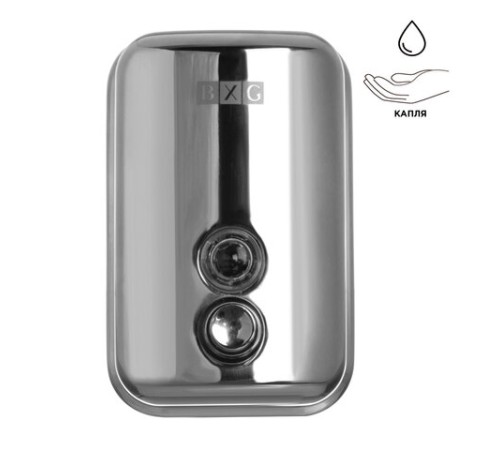 Дозатор для жидкого мыла BXG antivandal, наливной, нержавеющая сталь, 0,5 л, BXG SD H1-500