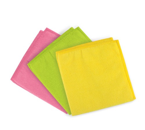 Салфетки из МИКРОФИБРЫ универсальные 30х30 см, КОМПЛЕКТ 3 шт., ассорти, 300 г/м2, LAIMA, 601245