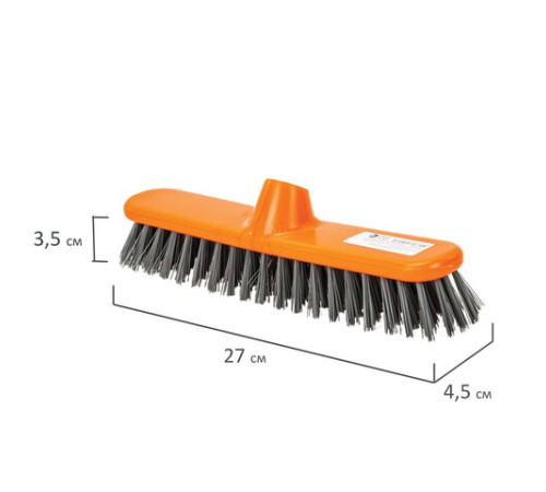 Щетка для уборки шробер (скраббер) ширина 27 см, щетина 3,5 см, пластик, еврорезьба, IDEA, М5108, М 5108