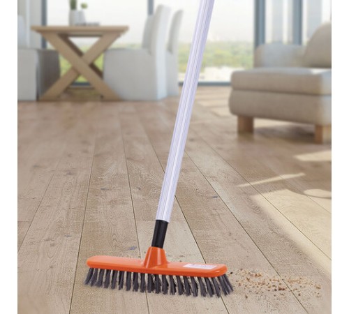 Щетка для уборки шробер (скраббер) ширина 27 см, щетина 3,5 см, пластик, еврорезьба, IDEA, М5108, М 5108