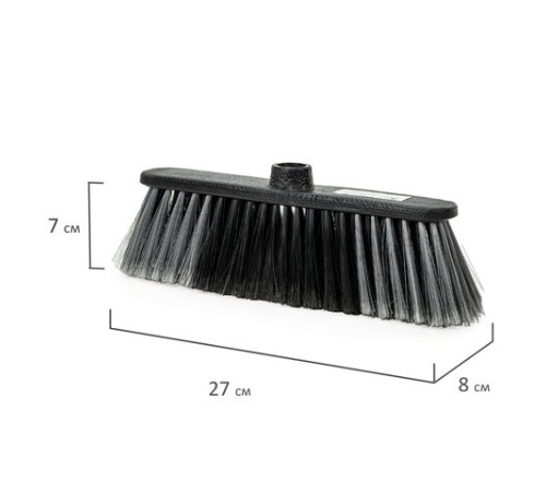 Щетка для уборки, ширина 27 см, щетина 7 см (двуцветная), пластик, еврорезьба, IDEA 