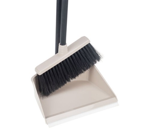 Совок для мусора + щетка, рукоятки 80 см, пластик, 