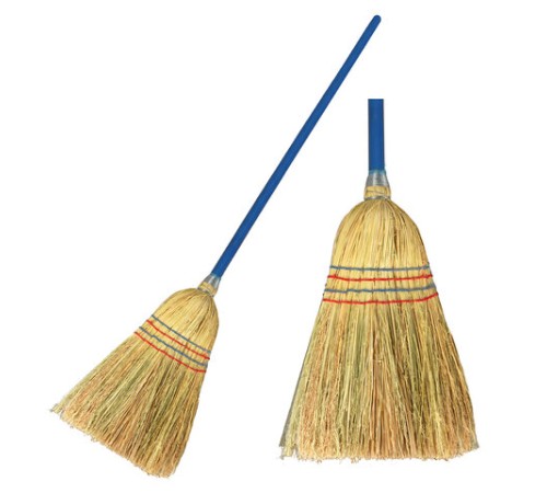 Веник-метла сорго LAIMA 1, натуральный, прошивной, с деревянным черенком 95 см, средний, 360х280 мм, 601336