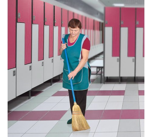 Веник-метла сорго LAIMA 1, натуральный, прошивной, с деревянным черенком 95 см, средний, 360х280 мм, 601336