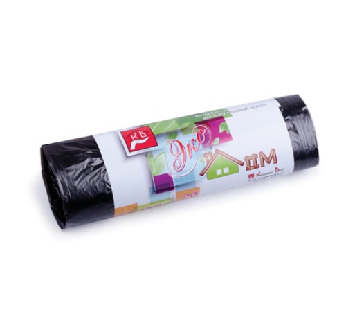 Мешки для мусора 30 л, черные, в рулоне 20 шт., ПНД, 6 мкм, 50х60 см, КБ, 