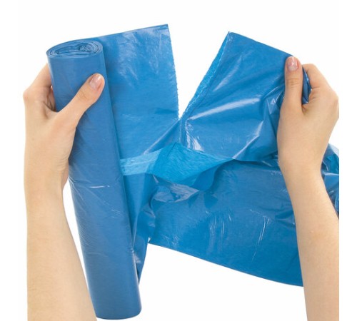 Мешки для мусора 60 л синие в рулоне 20 шт. особо прочные, ПВД 30 мкм, 60х70 см, LAIMA, 601382