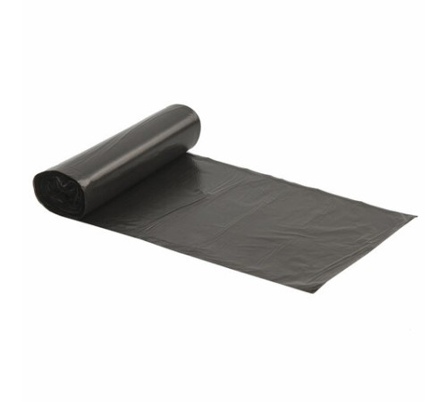 Мешки для мусора 60 л, черные, в рулоне 20 шт., ПНД 12 мкм, 60х70 см, ОФИСМАГ стандарт, 601383