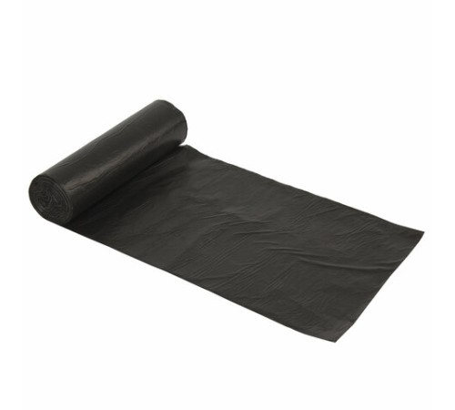 Мешки для мусора 120 л, черные, в рулоне 10 шт., ПНД 18 мкм, 70х110 см, ОФИСМАГ стандарт, 601388
