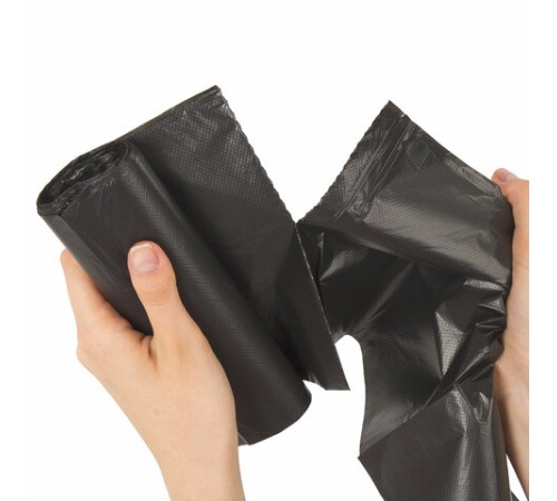 Мешки для мусора 120 л черные в рулоне 10 шт. прочные, ПНД 25 мкм, 70х110 см, ОФИСМАГ, 601389