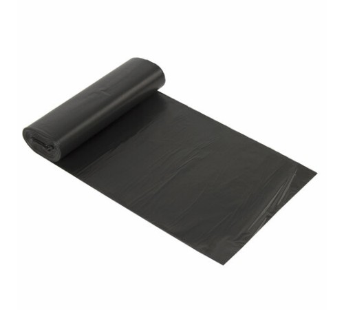 Мешки для мусора 120 л, черные, в рулоне 10 шт., прочные, ПНД 20 мкм, 70х110 см, ОФИСНАЯ ПЛАНЕТА, 601390