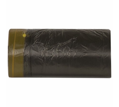 Мешки для мусора с завязками 30 л, черные, в рулоне 30 шт., прочные, ПНД 14 мкм, 45х57 см, ОФИСМАГ, 601396