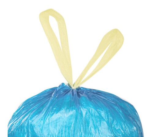 Мешки для мусора с завязками 60 л, синие, в рулоне 20 шт., прочные, ПНД 14 мкм, 55х62 см, LAIMA, 601397