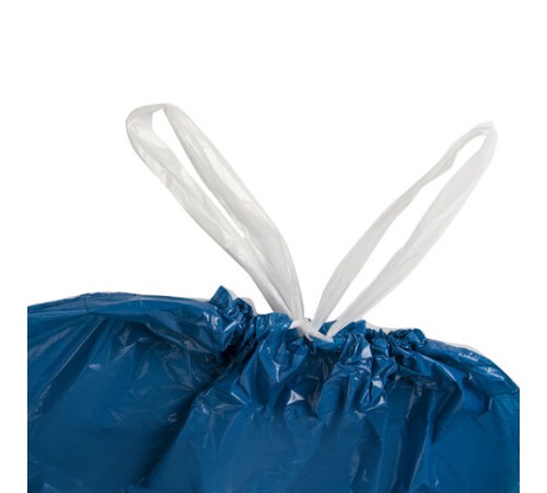 Мешки для мусора с завязками 120 л. синие, в рулоне 10 шт., прочные, ПВД 35 мкм, 67х90 см, LAIMA, 601399