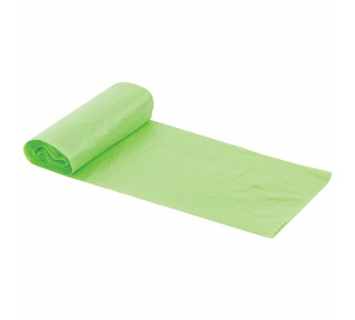 Мешки для мусора биоразлагаемые 30 л, зеленые, в рулоне 20 шт. прочные, ПНД 11 мкм, 50х60 см, LAIMA, 601400