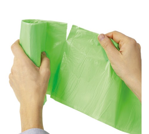 Мешки для мусора биоразлагаемые 120 л, зеленые, в рулоне 10 шт., ПНД 17 мкм, 70х110 см, LAIMA, 601402