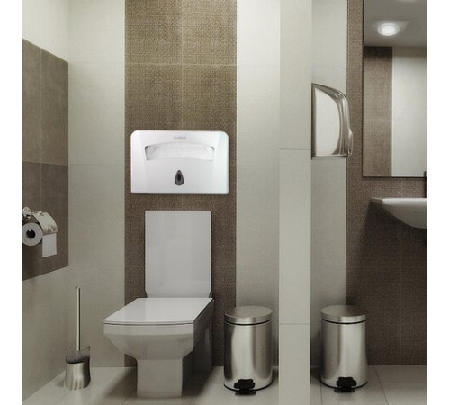 Диспенсер для покрытий на унитаз LAIMA PROFESSIONAL CLASSIC (Система V1) 1/2 сложения, белый, ABS-пластик, 601429