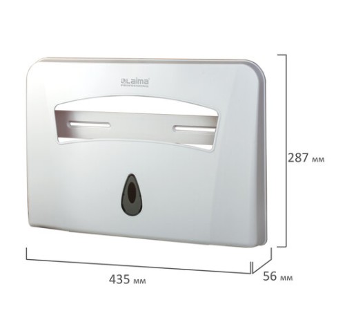 Диспенсер для покрытий на унитаз LAIMA PROFESSIONAL CLASSIC (Система V1) 1/2 сложения, белый, ABS-пластик, 601429