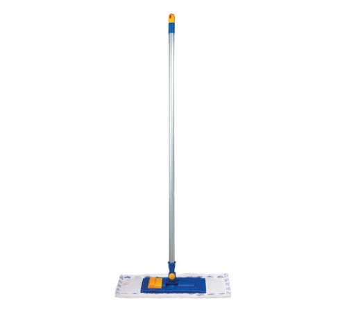 Швабра с флаундером 40 см, черенок 120 см, резьба 1,6 см, МОП микрофибра/абразив, карманы (ТИП К), LAIMA, 601461