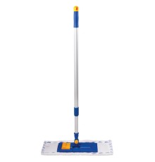 Швабра с флаундером 40 см, телескопический черенок 130 см, резьба 1,6 см, микрофибра/абразив (ТИП К), LAIMA, 601462
