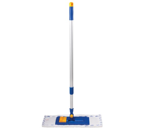 Швабра с флаундером 40 см, телескопический черенок 130 см, резьба 1,6 см, микрофибра/абразив (ТИП К), LAIMA, 601462
