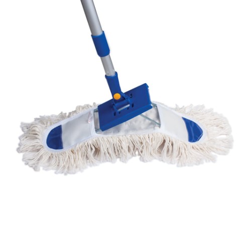 Швабра-рамка 40 см, алюминиевый телескопический черенок 130 см (резьба 1,6 см), МОП хлопок, LAIMA, 601464